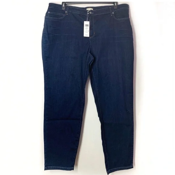 Eileen Fisher Organic Cotton Blend Skinny Jeans, Plus Size 22W - Blue - Picture 2 of 5